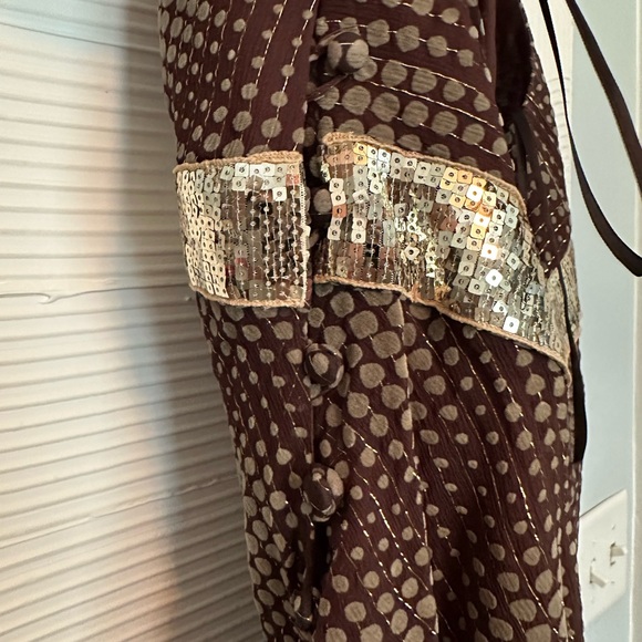 Nell Couture Brown Backless Dress with Sequin Band - Picture 3 of 5